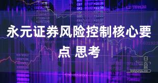 永元证券风险控制核心要点 思考